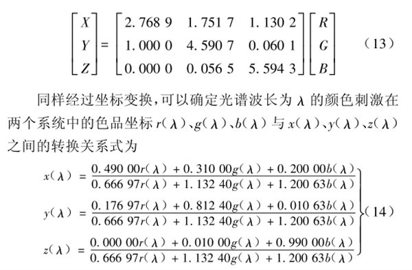 CIE1931 RGB係統和CIE1931 XYZ係統的轉換4